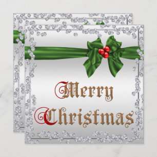 Invitation Diamants glamour et soie Sash Bow Noël