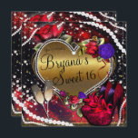 Invitation Diamants Perles Coeur talons aigus doux 16<br><div class="desc">Personnaliser pour votre événement</div>