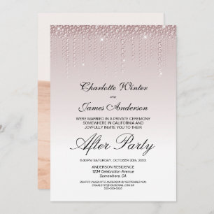 Invitation Diamants roses Mariage après la fête