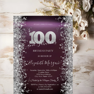 Invitation Diamants Silver Sparkle Bordeaux 100e Anniversaire