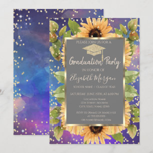Invitation Diamants Tournesols Éclaboussure de peinture Remi