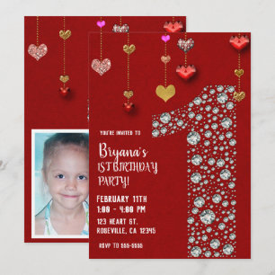 Invitation Diamond 1 1ère fête d'anniversaire de la Saint-Val