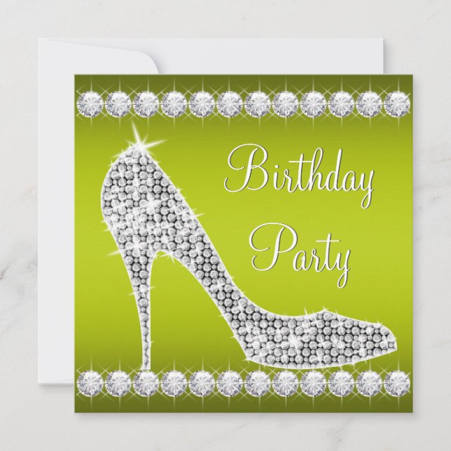 Invitation Diamond Celery Green Chaussure haute talon fête d' (Devant)