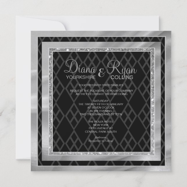 Invitation Diamond Cravate Noire (Dos)