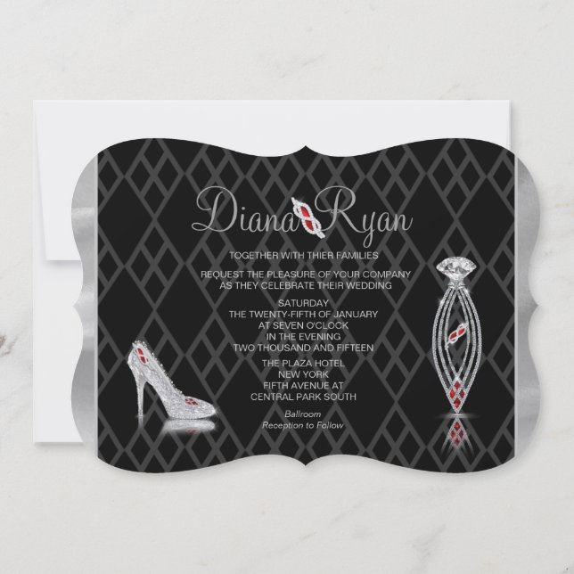 Invitation Diamond Cravate Noire (Dos)
