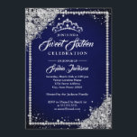 Invitation Diamond Dentelle Étincelle Tiara Marine Sweet sixt<br><div class="desc">Invitations de Sweet sixteen plus élégantes dans le Little Bayleigh Store</div>