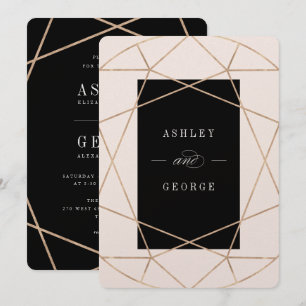 Invitation Diamond Gemstone Géométrique Moderne Mariage éléga