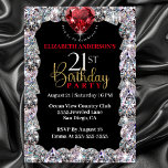 Invitation Diamond Glam 21e anniversaire<br><div class="desc">Sparkly Diamond Glam 21ème Anniversaire Invitation Pour Femmes. Il Est Facile De Changer L'Exemple De Texte En Vous Propre En Cliquant Sur Personnaliser. Cliquez Sur Personnaliser/Modifier Avec L'Outil De Création Pour Modifier Le Type De Police, La Couleur De Police, La Taille De Police, Ou Pour Ajouter/Supprimer/Modifier Le Texte Ou Les...</div>