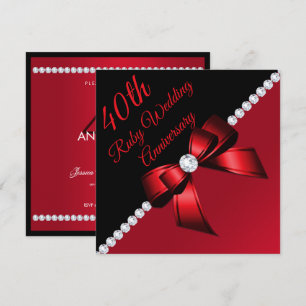 Invitation Diamonds 4th Ruby Mariage Anniversaire