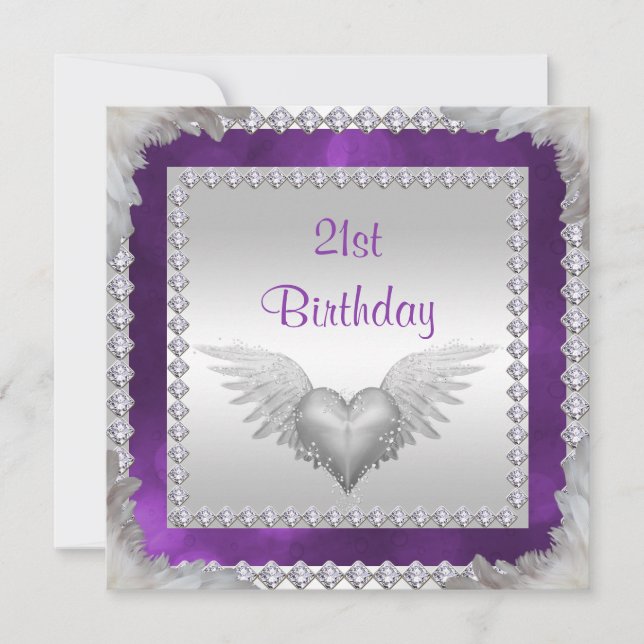 Invitation Diamonds & Feathers 21e Anniversaire (Devant)