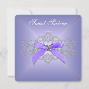 Invitation Diamonds Lavender Sweet 16 Anniversaire