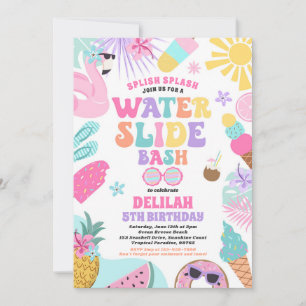 Invitation Diapositive d'eau tropicale Anniversaire d'été