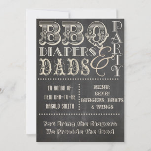 Invitation Diapositives pour barbecue en tableau noir et Baby