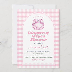 Invitation Diapositives roses et lingettes Baby shower Blush