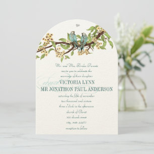 Invitation Die Cut Fleurs Jaunes Turquoise Aqua Bluebird Mari
