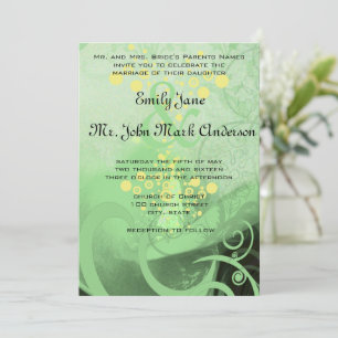 Invitation Die Cut Green Calla Lily Mariage