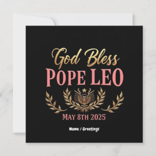 Invitation Dieu bénisse le pape Léo Célébrer le nouveau pape 