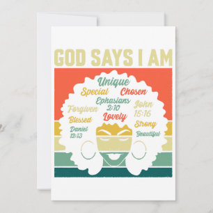 Invitation Dieu dit que je suis unique Spécial Choisi - Melan