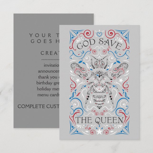 Invitation dieu sauve la reine (Devant / Derrière)