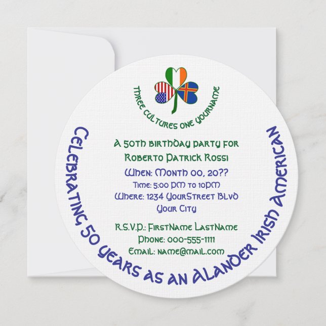 Invitation Diffamation Irlande États-Unis Shamrock Anniversai (Devant)