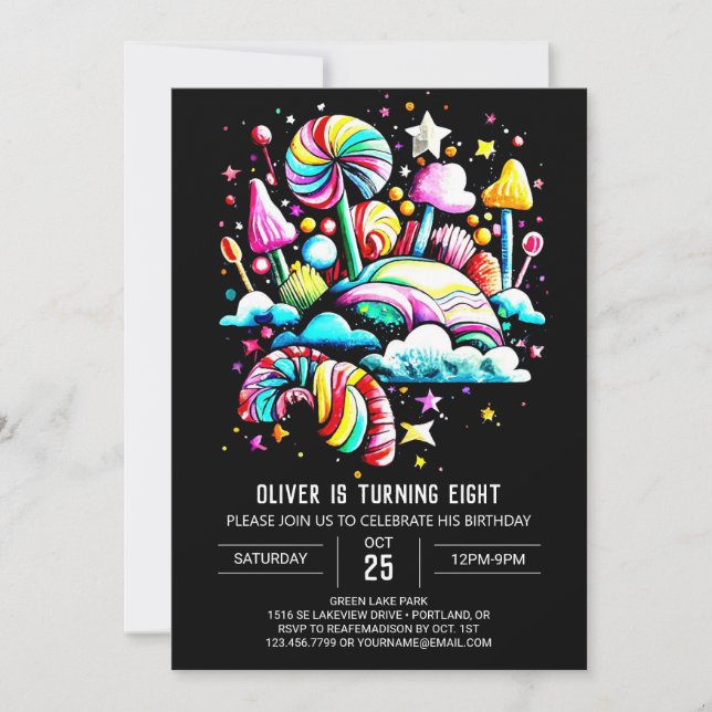 Invitation Digital Candy Dream Anniversaire (Devant)