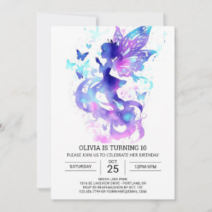 Invitation Digital Fairy Garden Anniversaire Magie