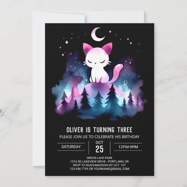 Invitation Digital Happy Chat Anniversaire (Devant)