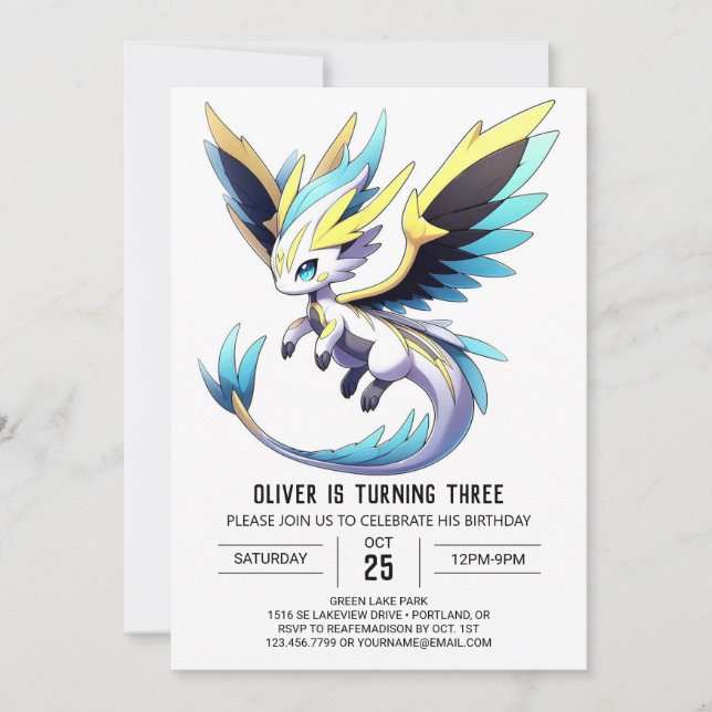 Invitation Digital Happy Dragon Anniversaire (Devant)