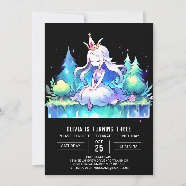 Invitation Digital Happy Princess Anniversaire (Devant)