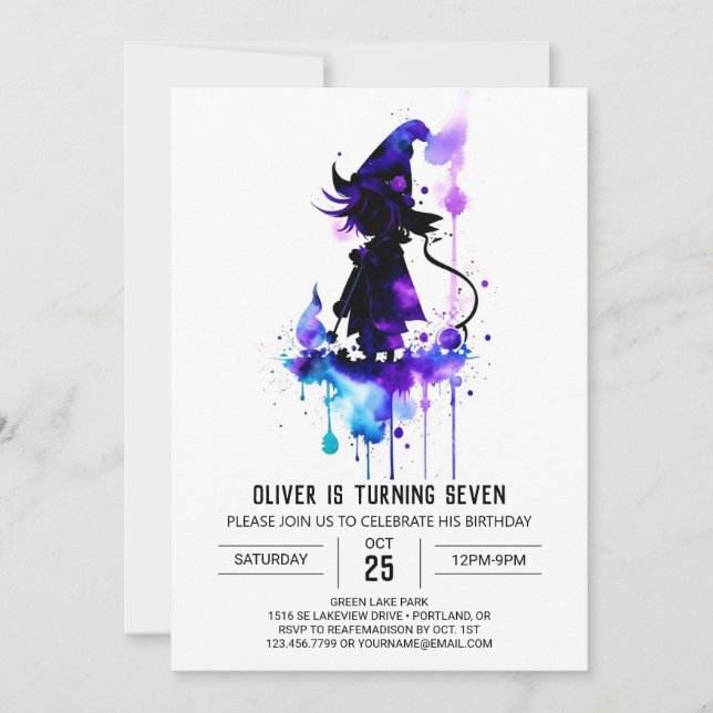 Invitation Digital Little Wizard Anniversaire magique (Devant)