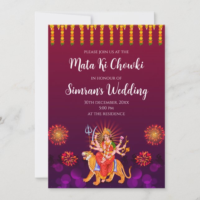 Invitation Digital Mata ki Chowki invite & Maa Sherawali se t (Devant)