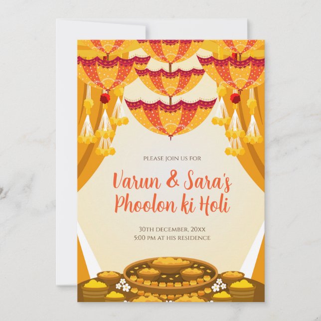 Invitation Digital Mayoun invite en tant que Haldi  invitatio (Devant)