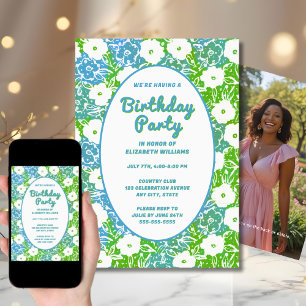 Invitation Digital & Papier Fleurs d'invitation d'anniversair