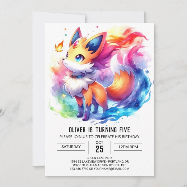 Invitation Digital Rustic Fox Anniversaire (Devant)