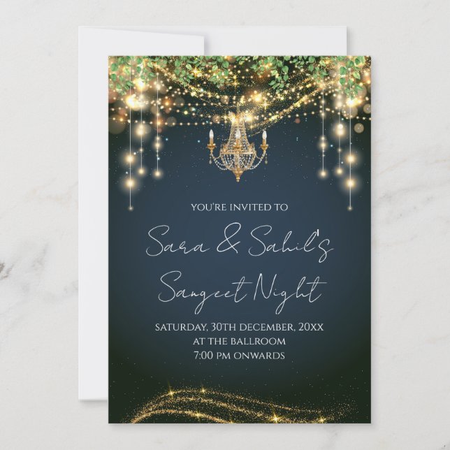 Invitation Digital Sangeet invite et Indian Sangeet invite (Devant)