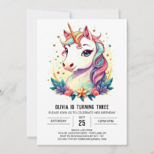 Invitation Digital Unicorn Birthday Bliss