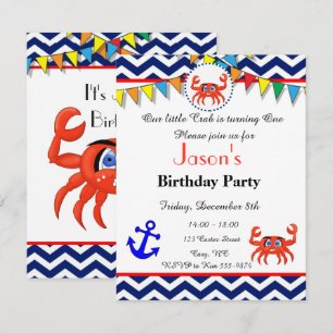 Invitation d'illustration de crabe