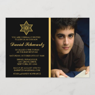 Invitation d'image de Mitzvah de barre d'étoile de