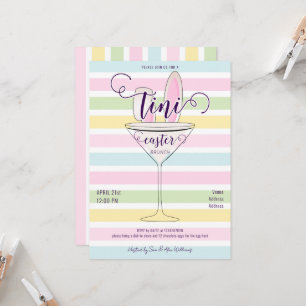 Invitation Dimanche de Pâques Martini Cocktail Brunch Dîner