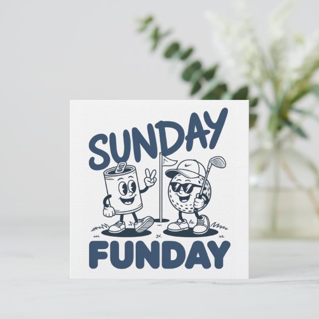 Invitation Dimanche Fun Golf Drôle de Golf Golfeurs Rétro (Debout devant)