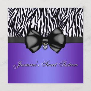 Invitation d'impression Chic Bowe Zebra [Purple]