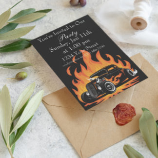 Invitation d'incendie de Hot Rod