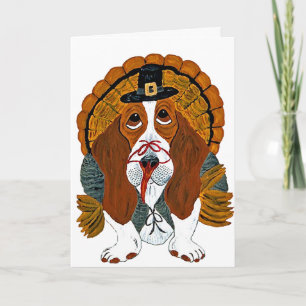 Invitation Dinde de Thanksgiving de Basset Hound