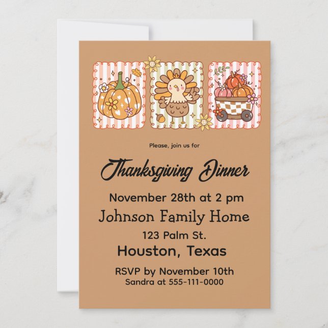 Invitation Dinde de Thanksgiving jusqu'à ce que vous titubiez (Devant)