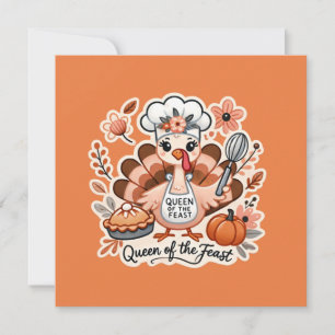 Invitation Dinde de Thanksgiving - Reine de la Fête