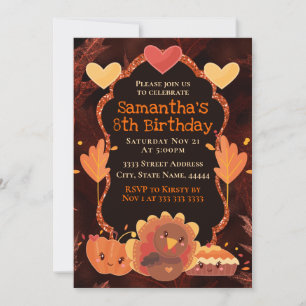 Invitation Dinde de Thanksgiving Tarte au Citrouille