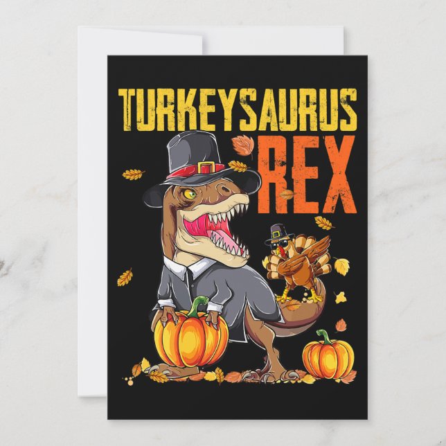 Invitation Dindosaure Rex Dab Dinde TRex Dinosaure Action de  (Devant)