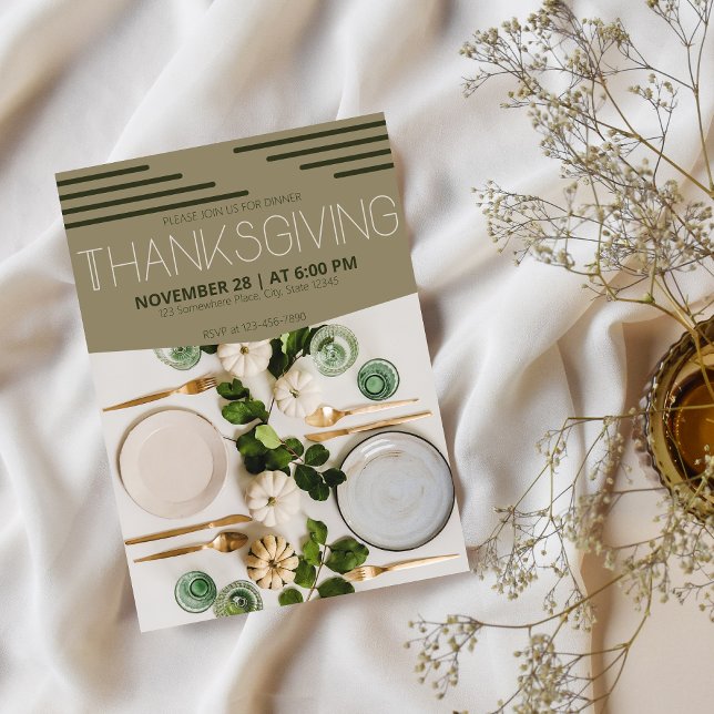 Invitation Dîner Abstrait d'action de grâces (Créateur téléchargé)