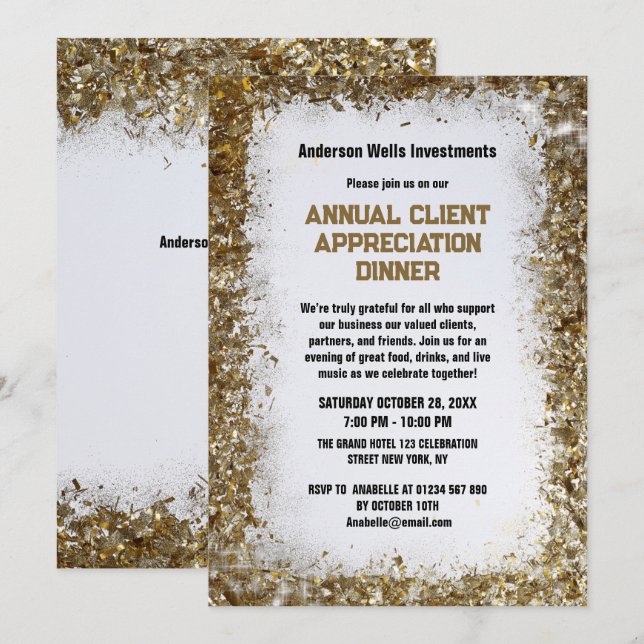 Invitation Dîner annuel de reconnaissance de la clientèle en  (Devant / Derrière)