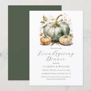 Invitation Dîner Aquarelle Élégant